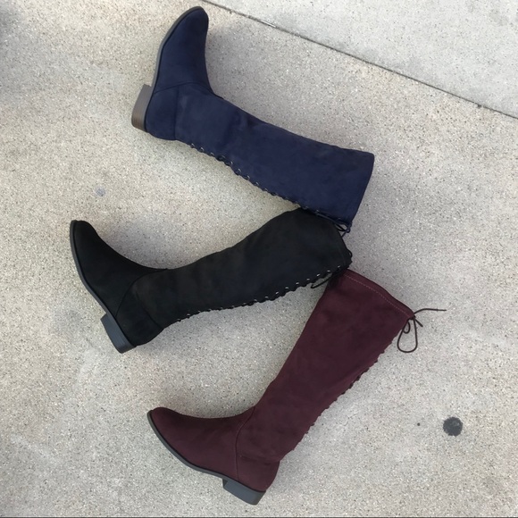 City Class Liquid Burgundy Faux Suede lace up BOOT - Picture 3 of 6